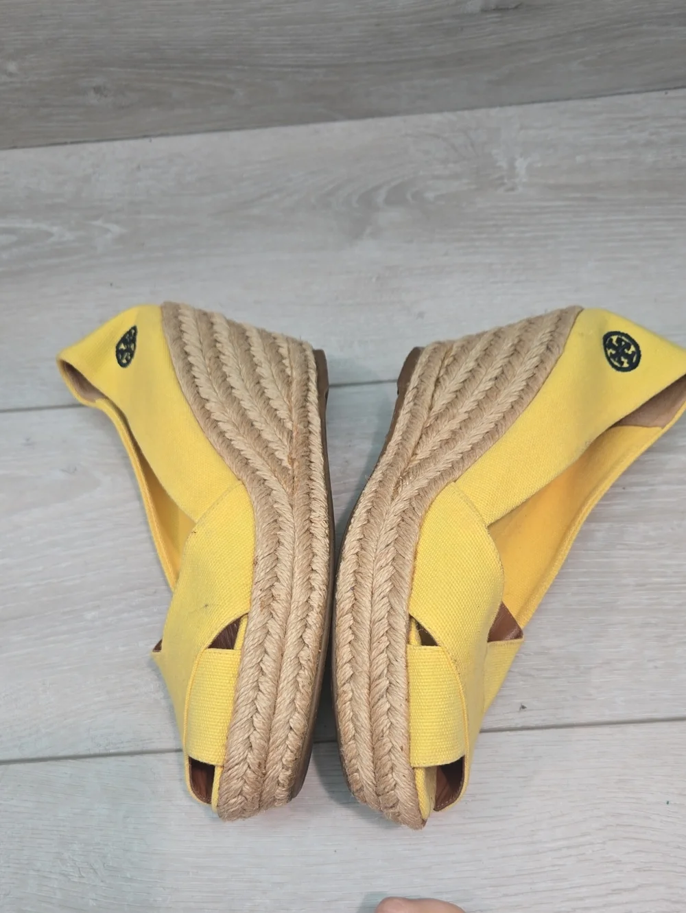 Tory Burch Women Filipa Espadrille Wedge Open Toe Shoes Sandals Sz 8B